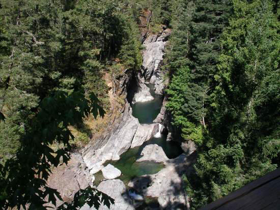 Sooke River flowing through the Deertrail property